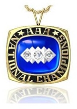 Picture of AAA National Champion Ring/Pendant w/Triple Cubic Zirconia Crest - 14K White Gold AAA National Champion Pendant w/Triple Cubic Zirconia Crest