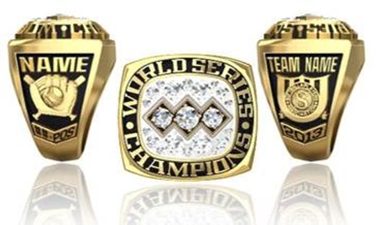 Picture of World Series Champion Ring/Pendant w/Triple Cubic Zirconia Crest - White Lustrium