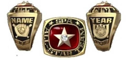 Picture of All Star Ring or Pendant w/Star Crest & 1 Cubic Zirconia